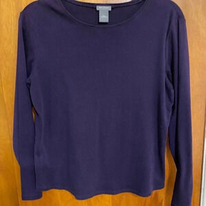 ANN TAYLOR Long Sleeve Scoop Neck Shirt Women’s Size Large, purple